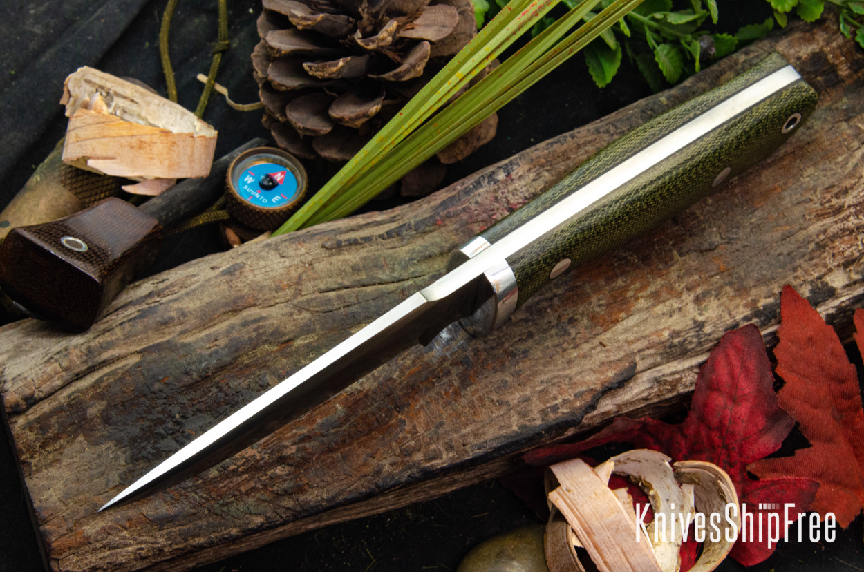 Bark River Knives: Lionhound - CPM 4V - Green Canvas Micarta