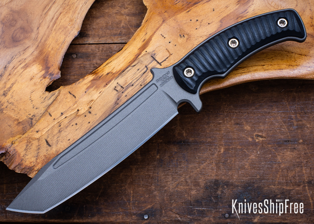 RMJ Tactical: Combat Asia - 80CrV2 - Tungsten Cerakote - Black G-10
