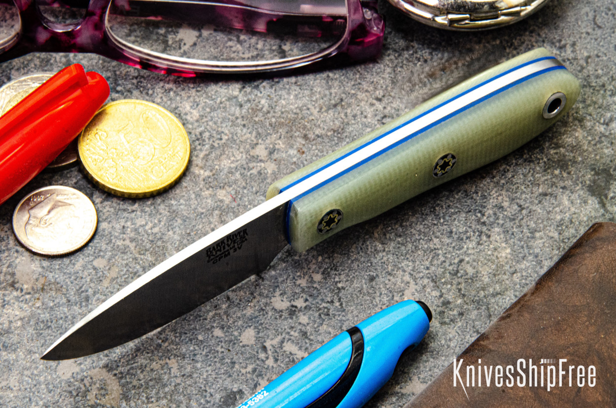 Bark River Knives: PSK - CPM 3V - Dune G-10 - Blue Liners - Mosaic