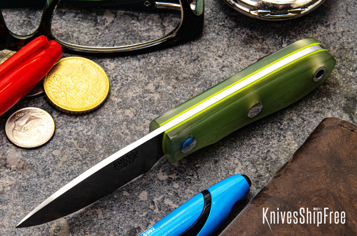 Bark River Knives: PSK - CPM 3V - Ghost Green Jade G-10 - Toxic