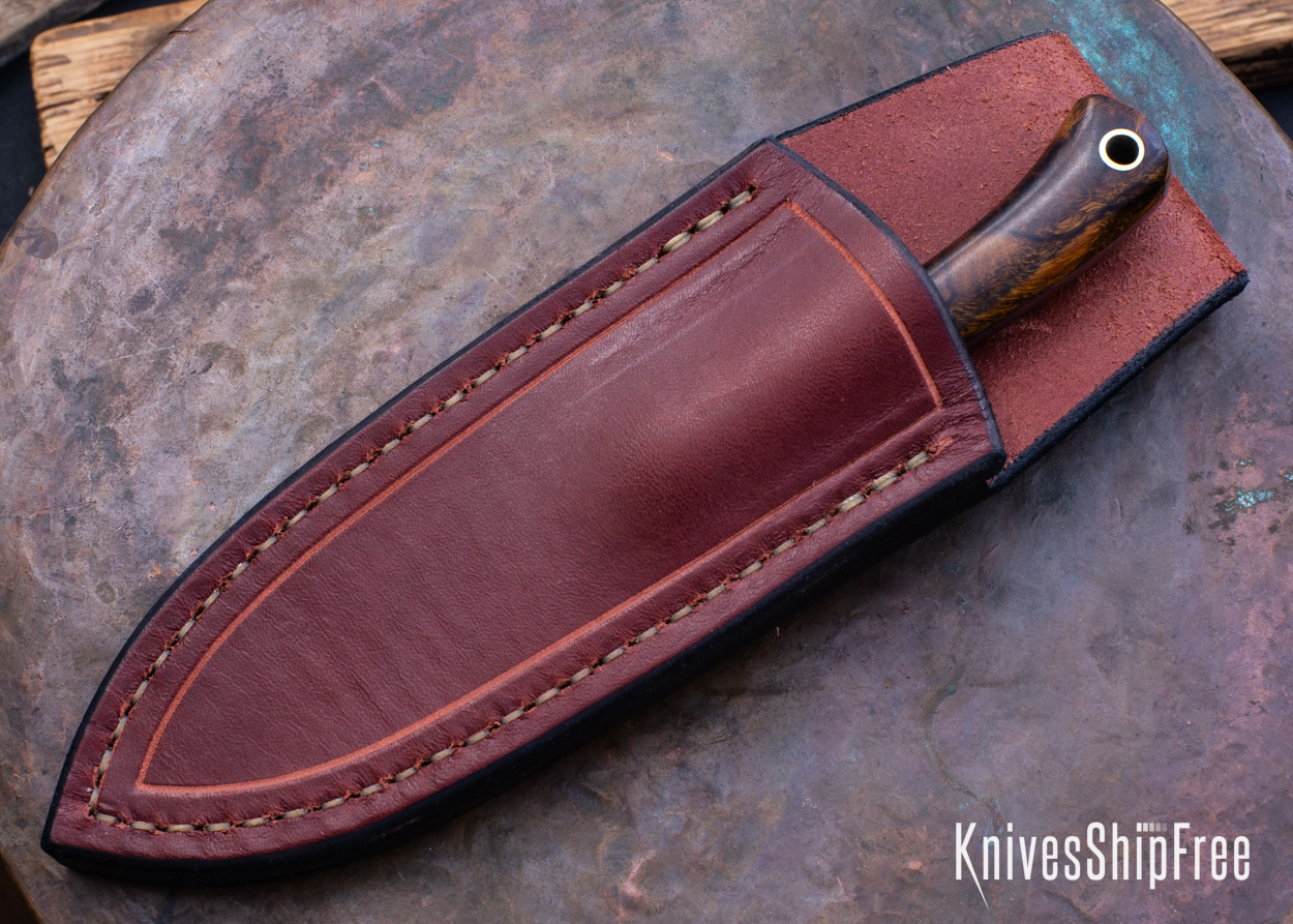 Lishen Knives: Cadet - Midnight Blue Burlap Micarta - Mosaic Pin 