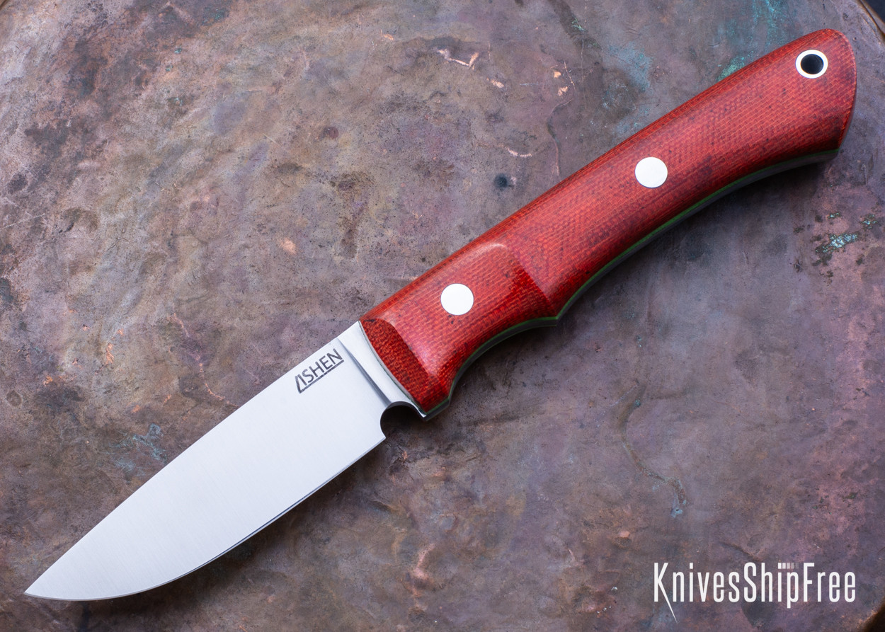 Lishen Knives: Lovecraft Caper - Red Canvas Micarta - Aluminum