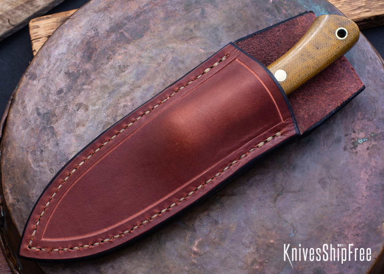 Lishen Knives: Lovecraft Caper - Matte Green Canvas Micarta