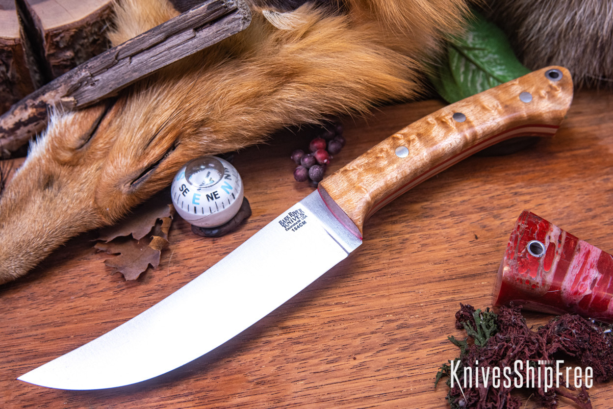 Bark River Knives: Fox River Trailing Point - 154CM - Birdseye Maple ...