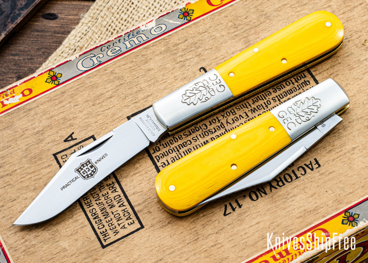 Great Eastern Cutlery: #86 Boom Town Barlow - Yellow Linen Micarta