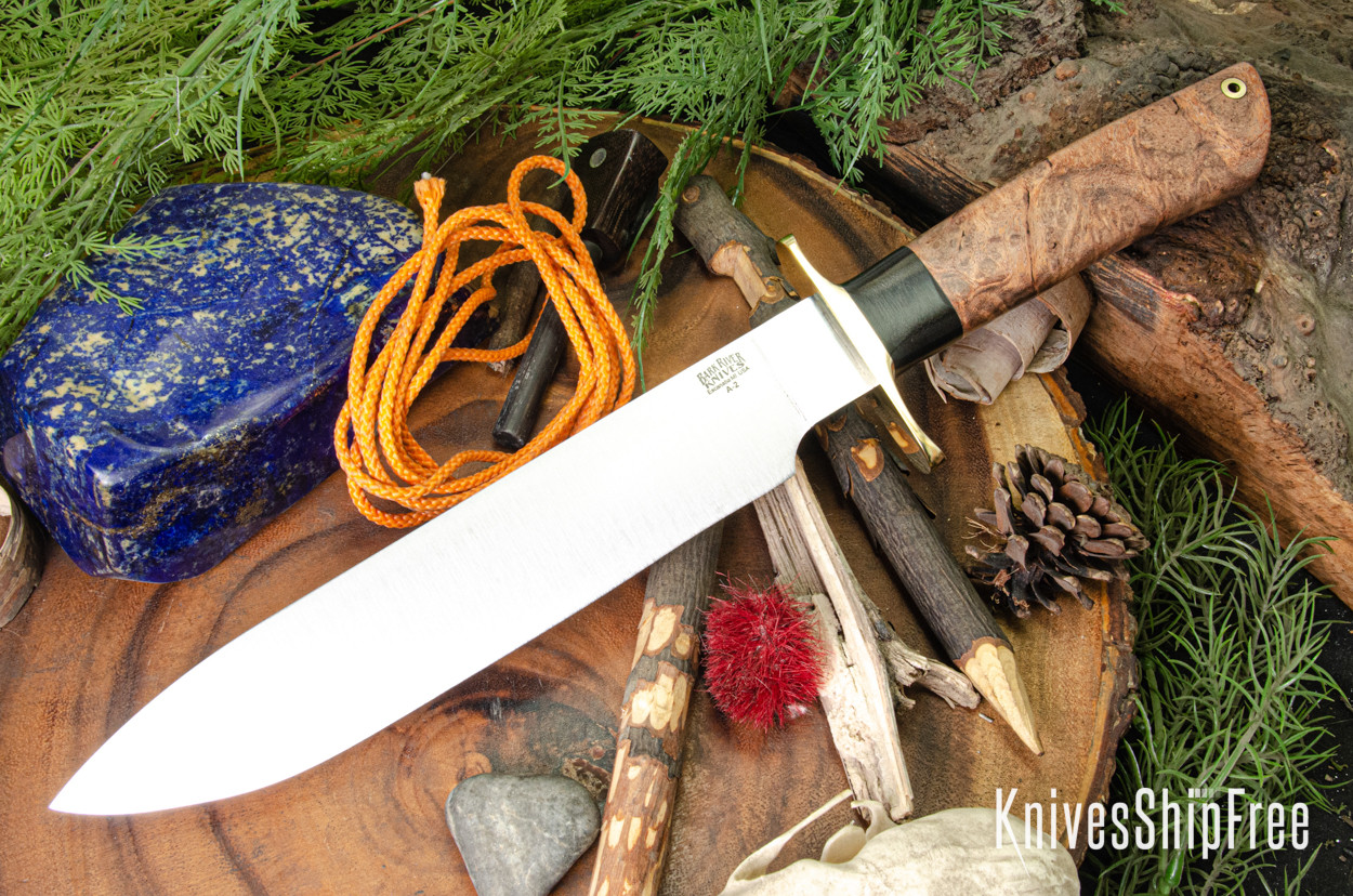 Bark River Knives: Mike Stewart Bowie - A2 - Mesquite Burl #9