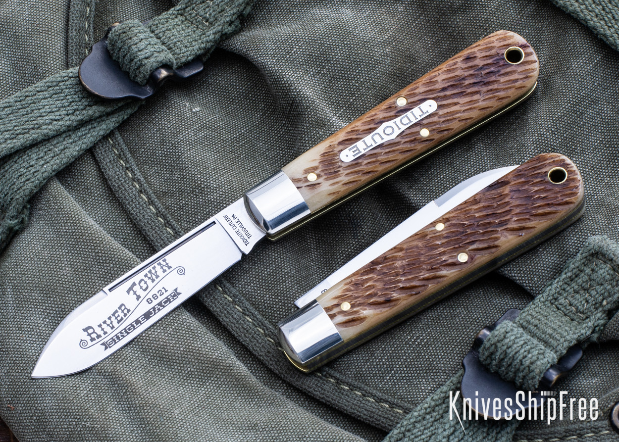 Great Eastern Cutlery: #86 River Town Single Jack - Antique Amber