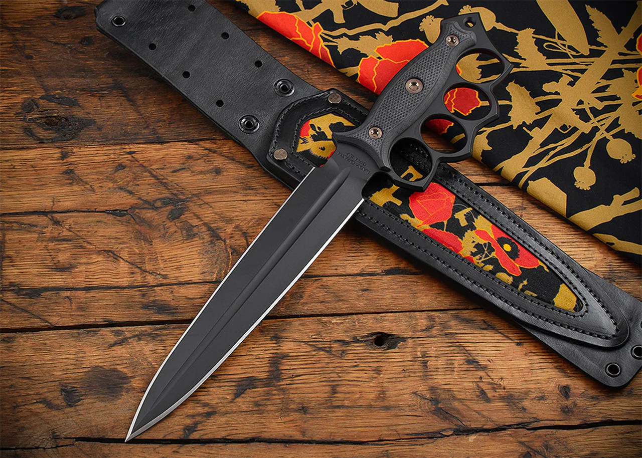 RMJ Tactical: Lady Death - Trench Knife - Black G-10 - CPM 3V