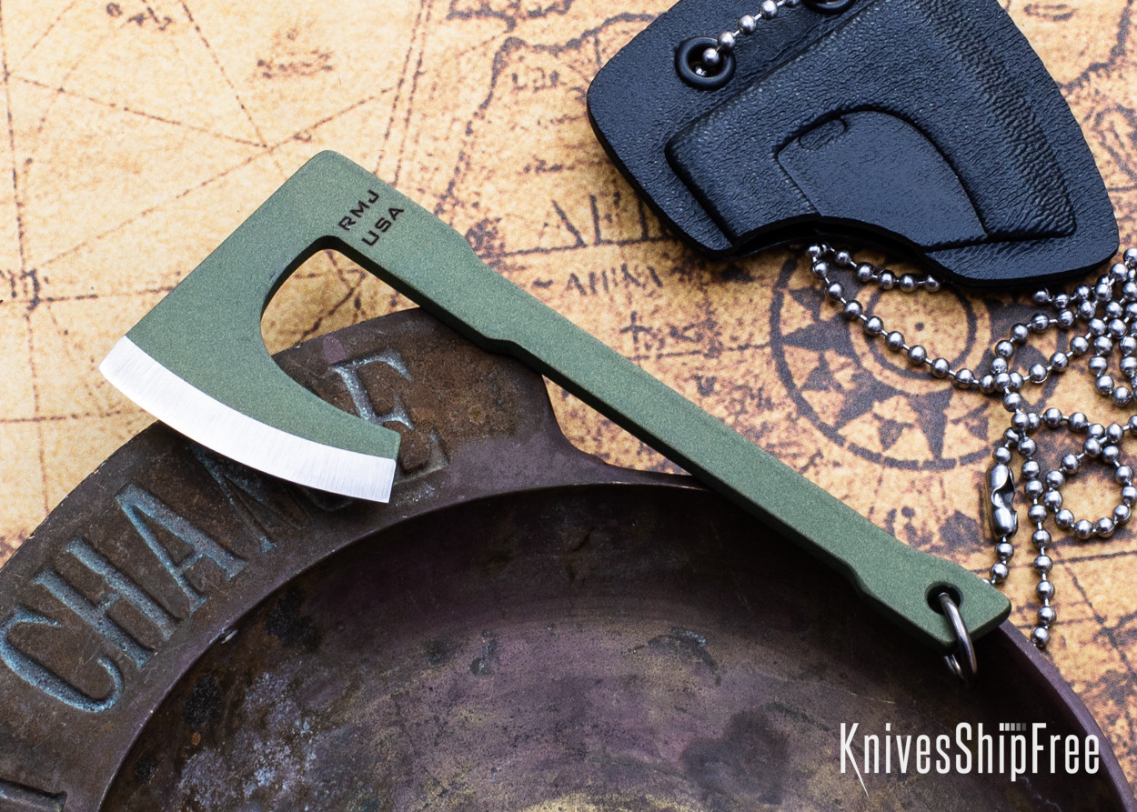 RMJ Tactical: Mortifer Mini Tomahawk - Crocodile Green Cerakote