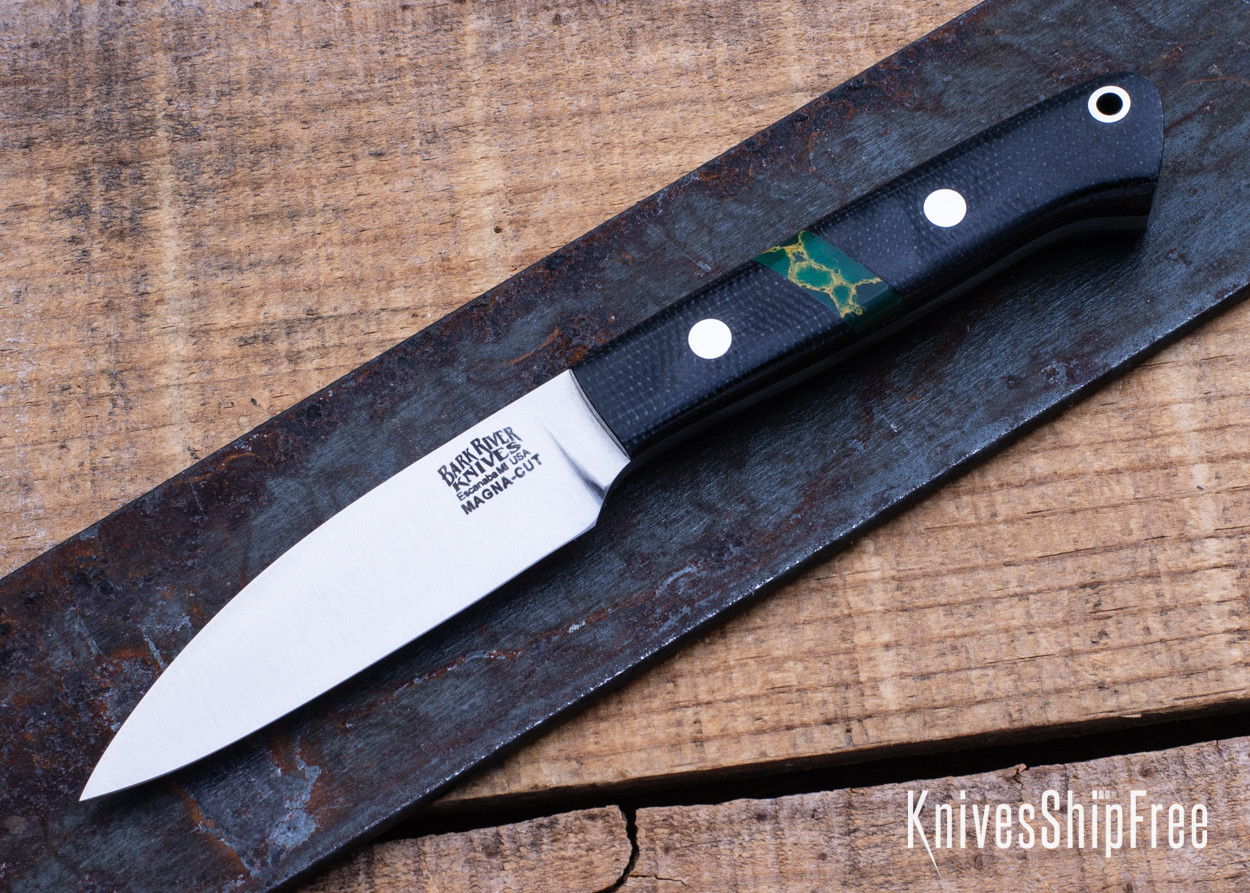 Bark River Knives: Little Carver - MagnaCut - Black Canvas Micarta
