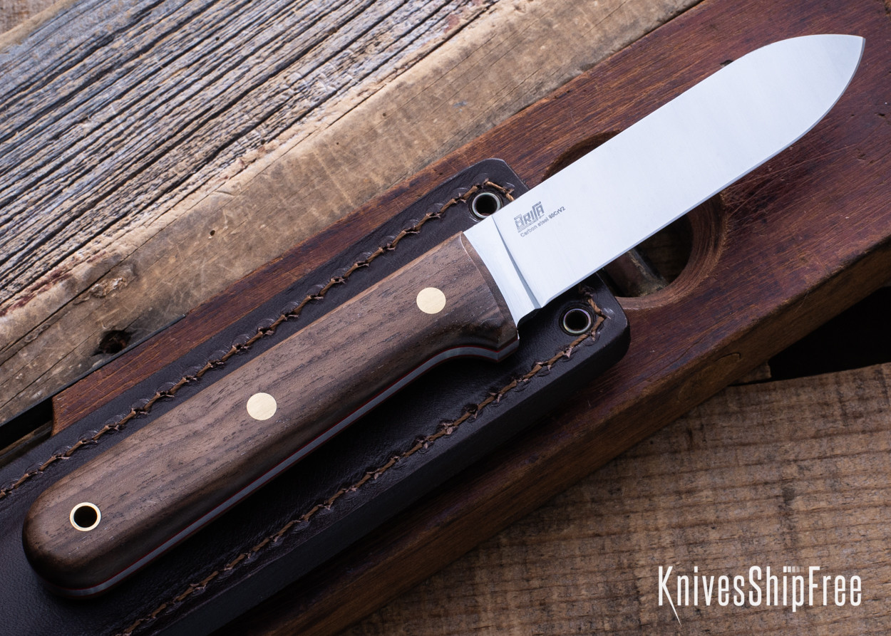 Brisa Knives: Kephart - Walnut - Red Liners - 80CrV2 Tool Steel