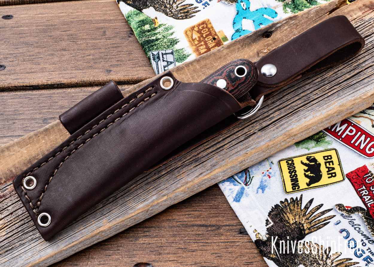 L.T. Wright Knives: Bushbaby - Burgundy Burlap - Polished - CPM 3V