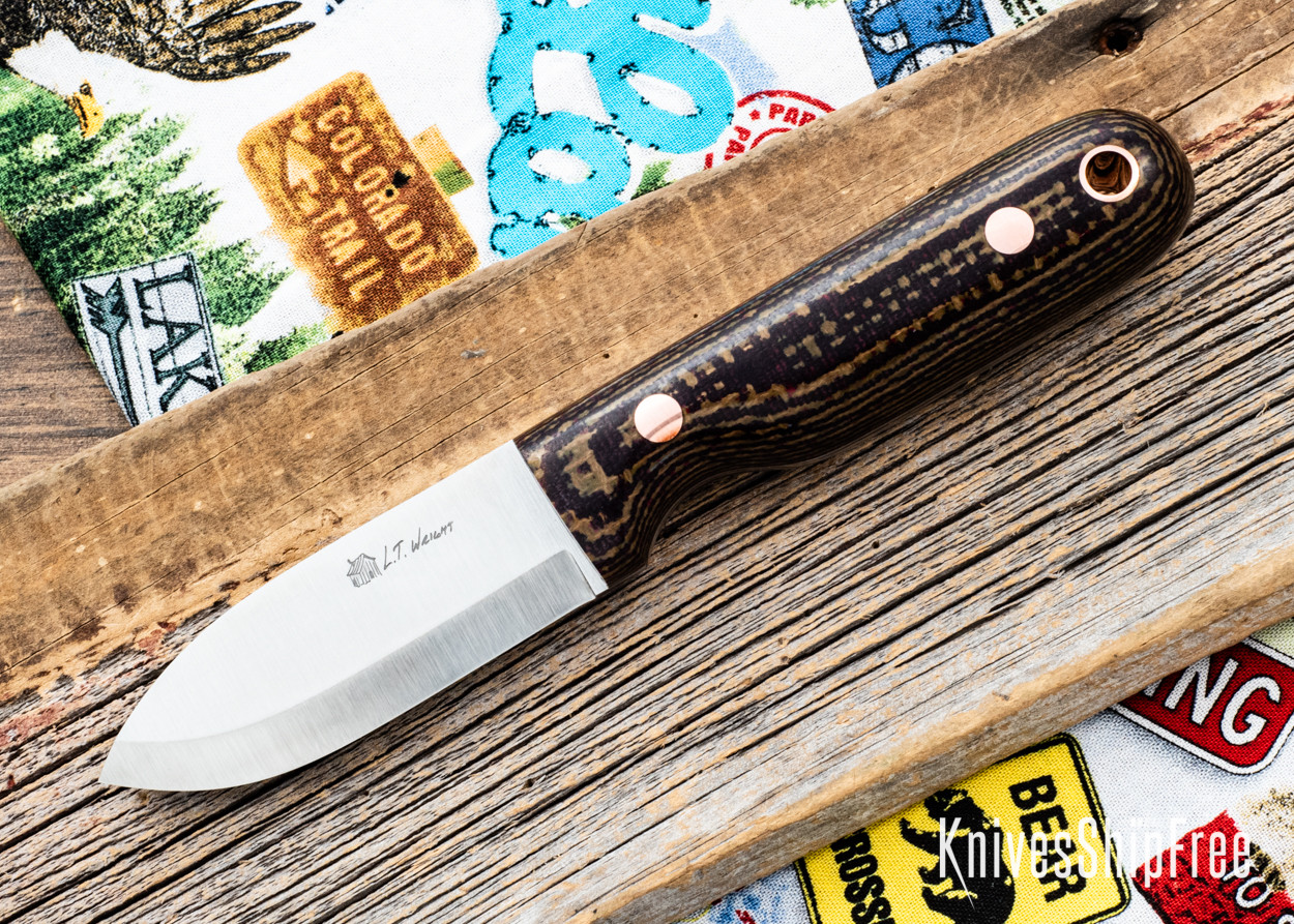 L.T. Wright Knives: Bushbaby - Burgundy Burlap - Polished - CPM 3V
