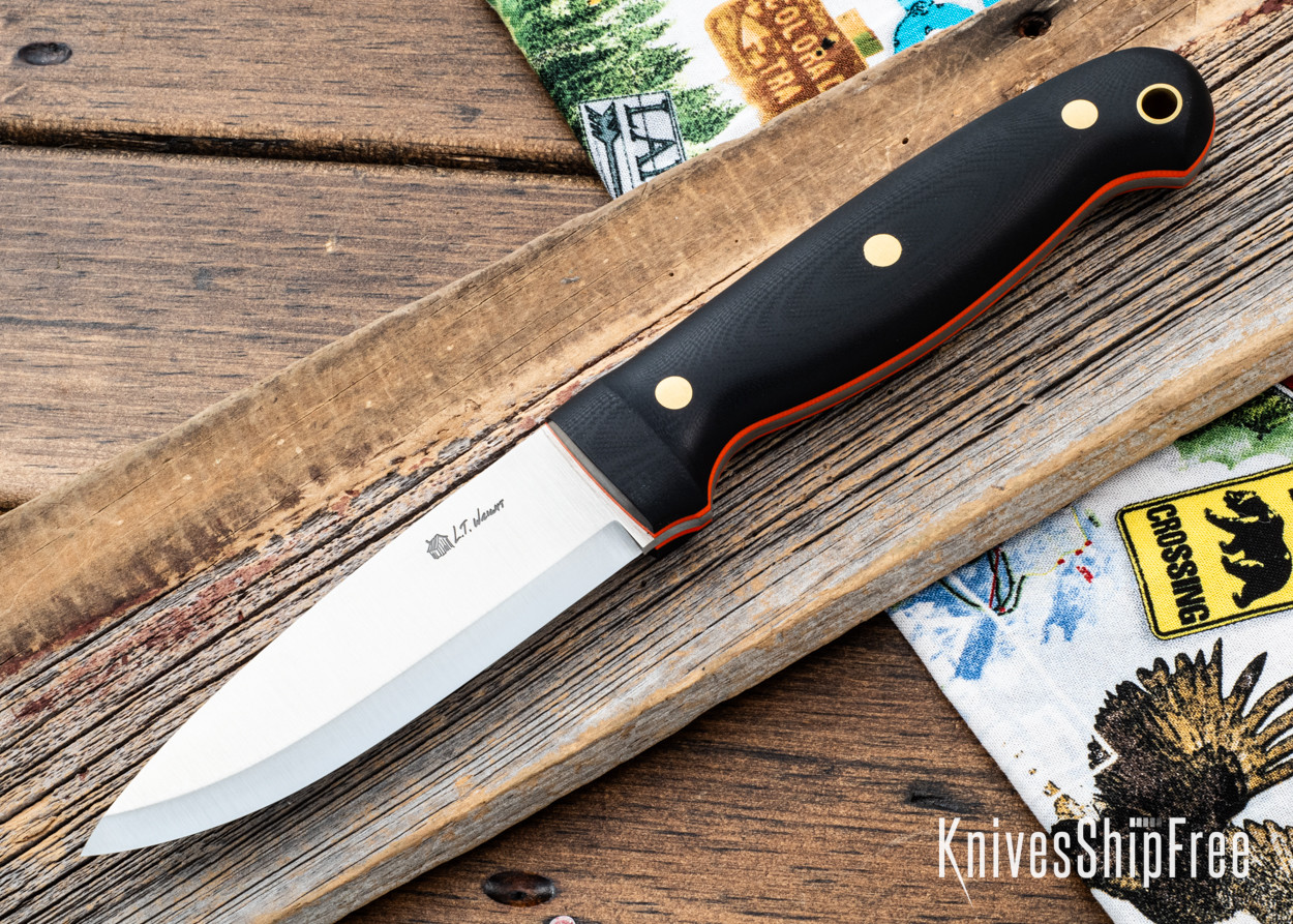 SBD ニースリーブルL寸 L.T. Wright Knives: GNS Custom - Black G10 - Orange Liners - Matte