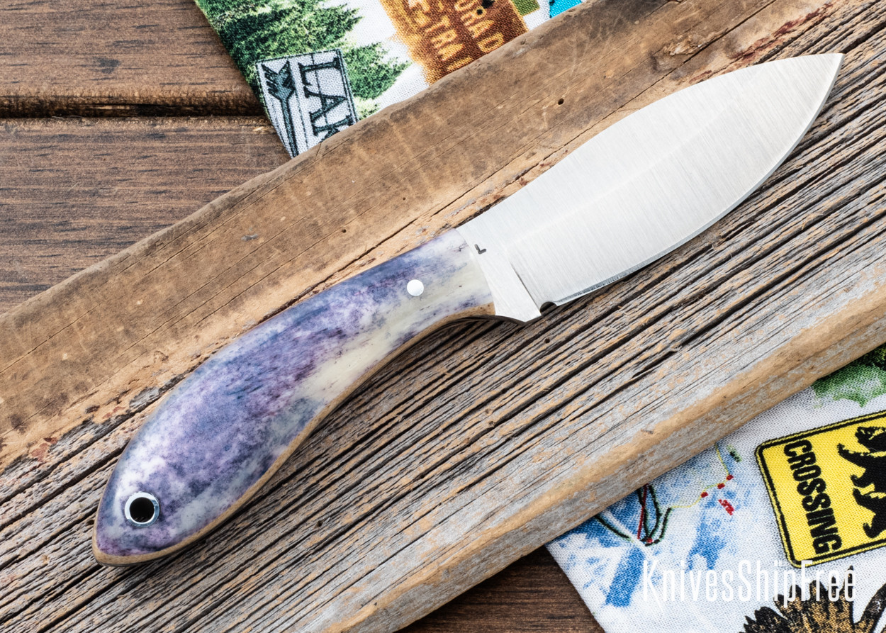 L.T. Wright Knives: Small Northern Hunter - Purple Bone