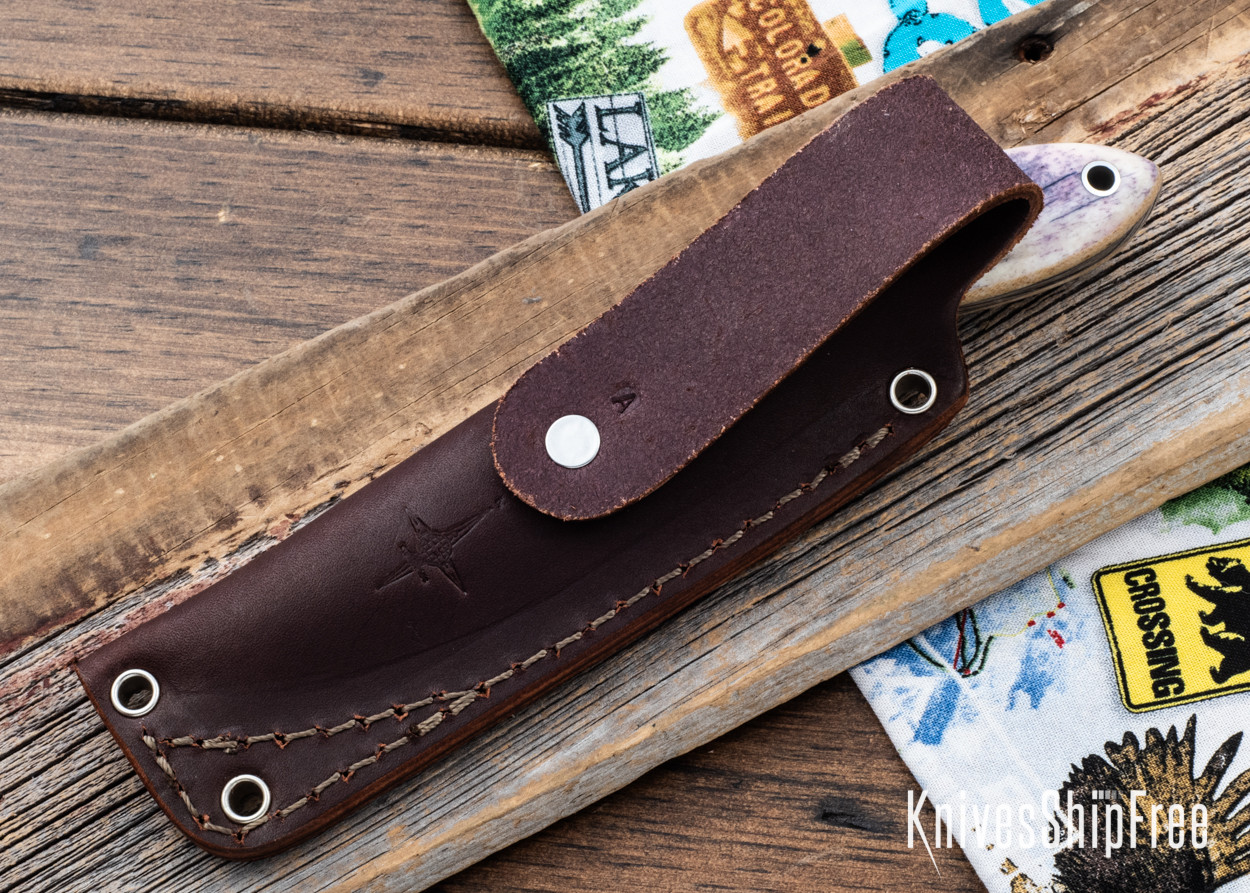L.T. Wright Knives: Small Northern Hunter - Purple Bone