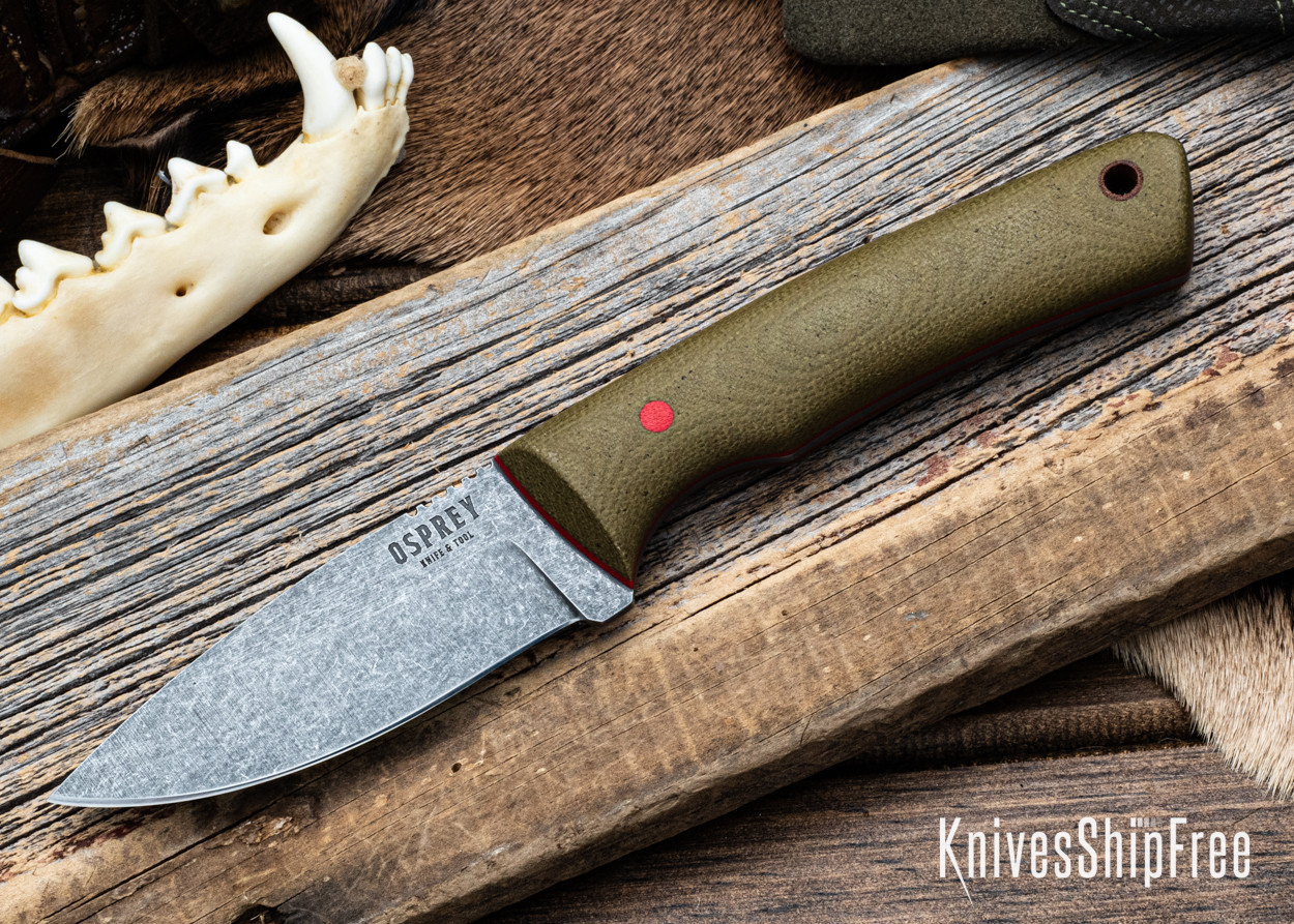 Osprey Knife & Tool: Warthog - OD Green Canvas Micarta - Cherry