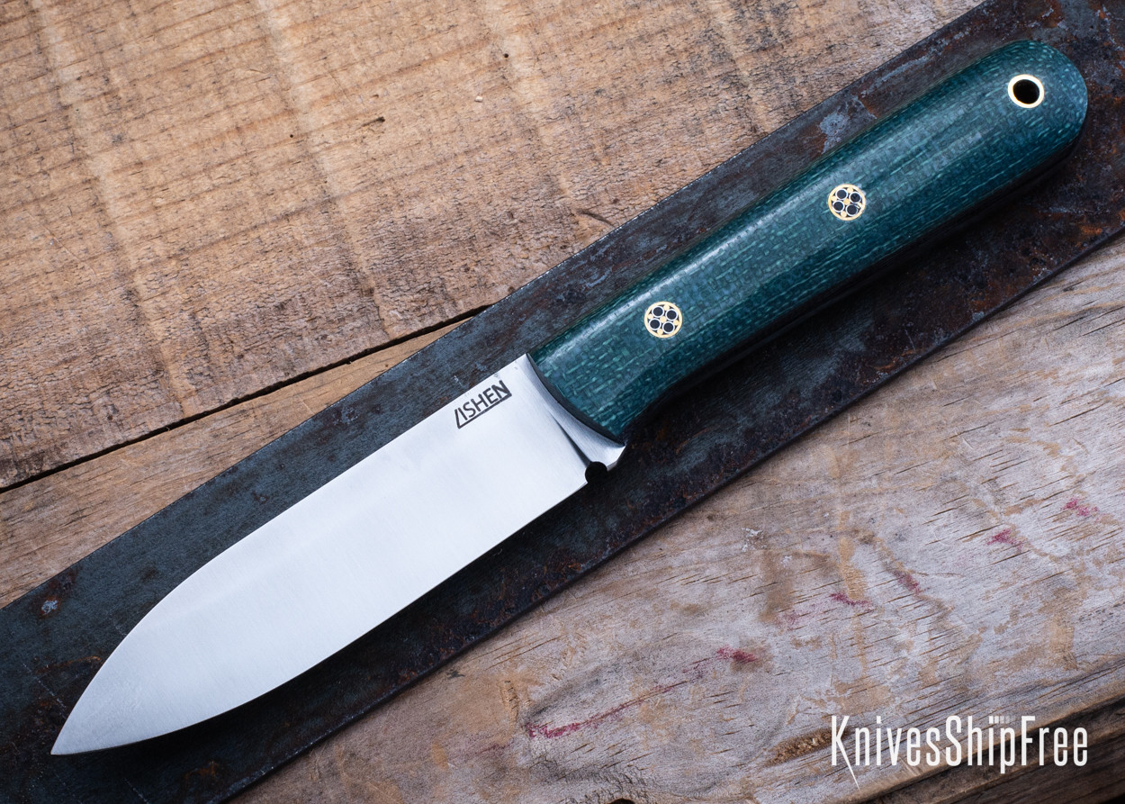 Lishen Knives: Orson 2 - Juniper Jute Micarta - Mosaic Pins