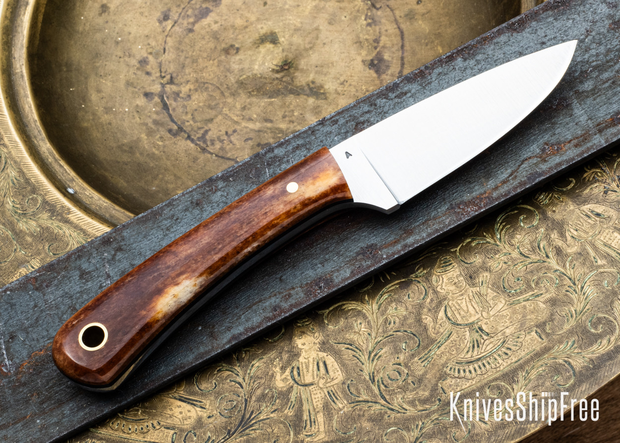 L.T. Wright Knives: Frontier Valley - Dyed Brown Bone - Black
