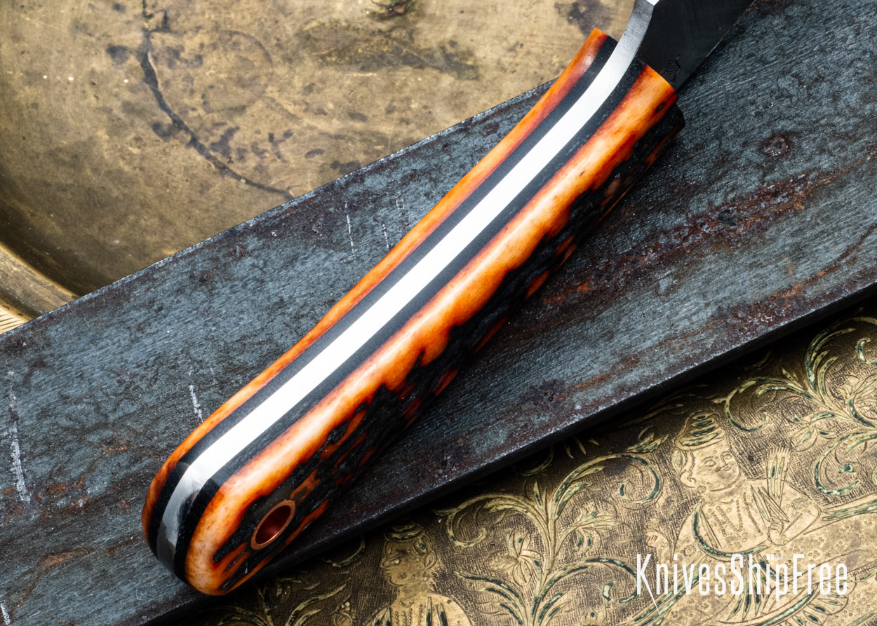TARPtoTARP × yangravar × Baltic amber 甘刀 L.T. Wright Knives: Frontier Valley - Knobby Amber Stag - Black