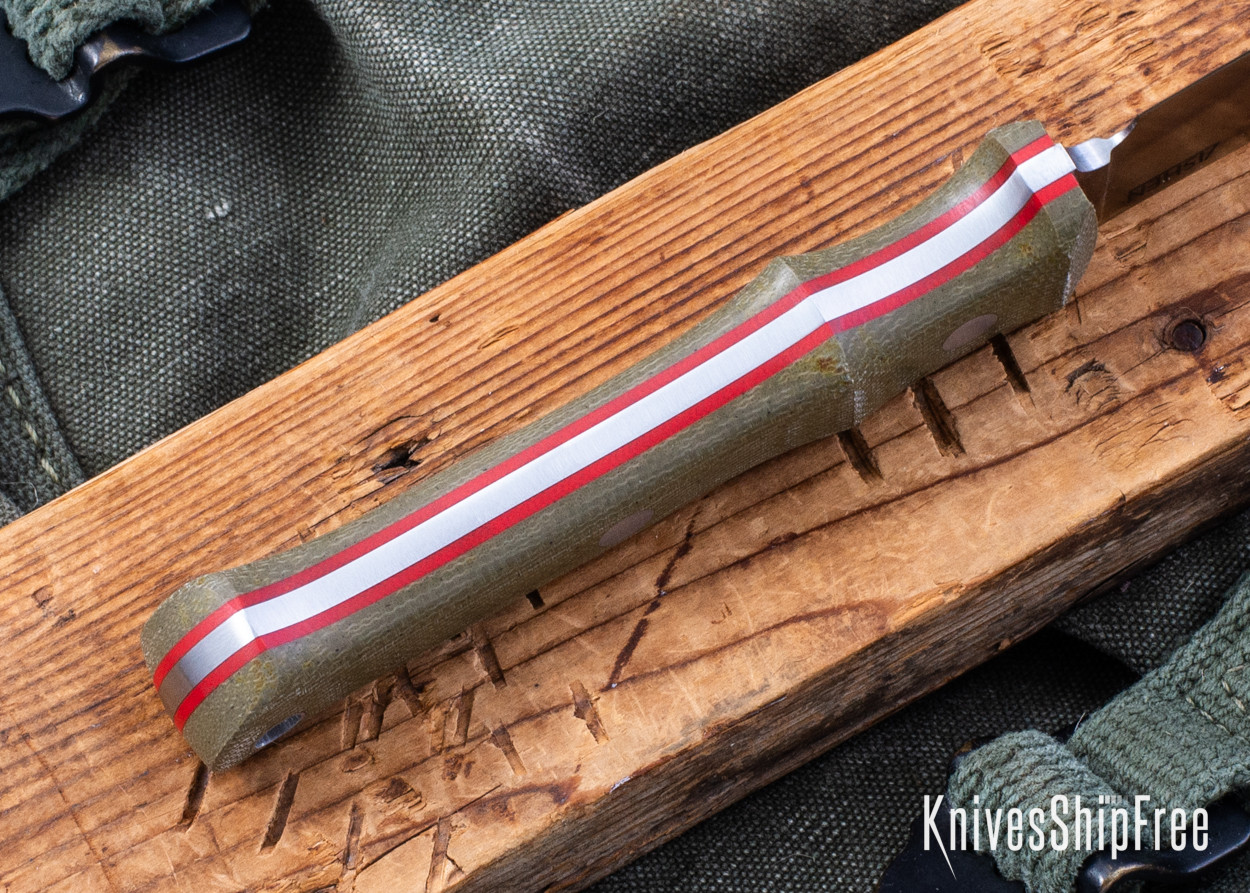 Lishen Knives: Little Lovecraft - Green Canvas Micarta - Matte
