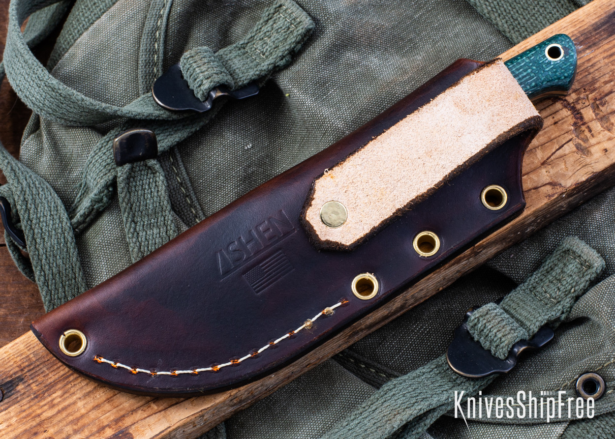 Lishen Knives: Little Lovecraft - Green Canvas Micarta - Matte