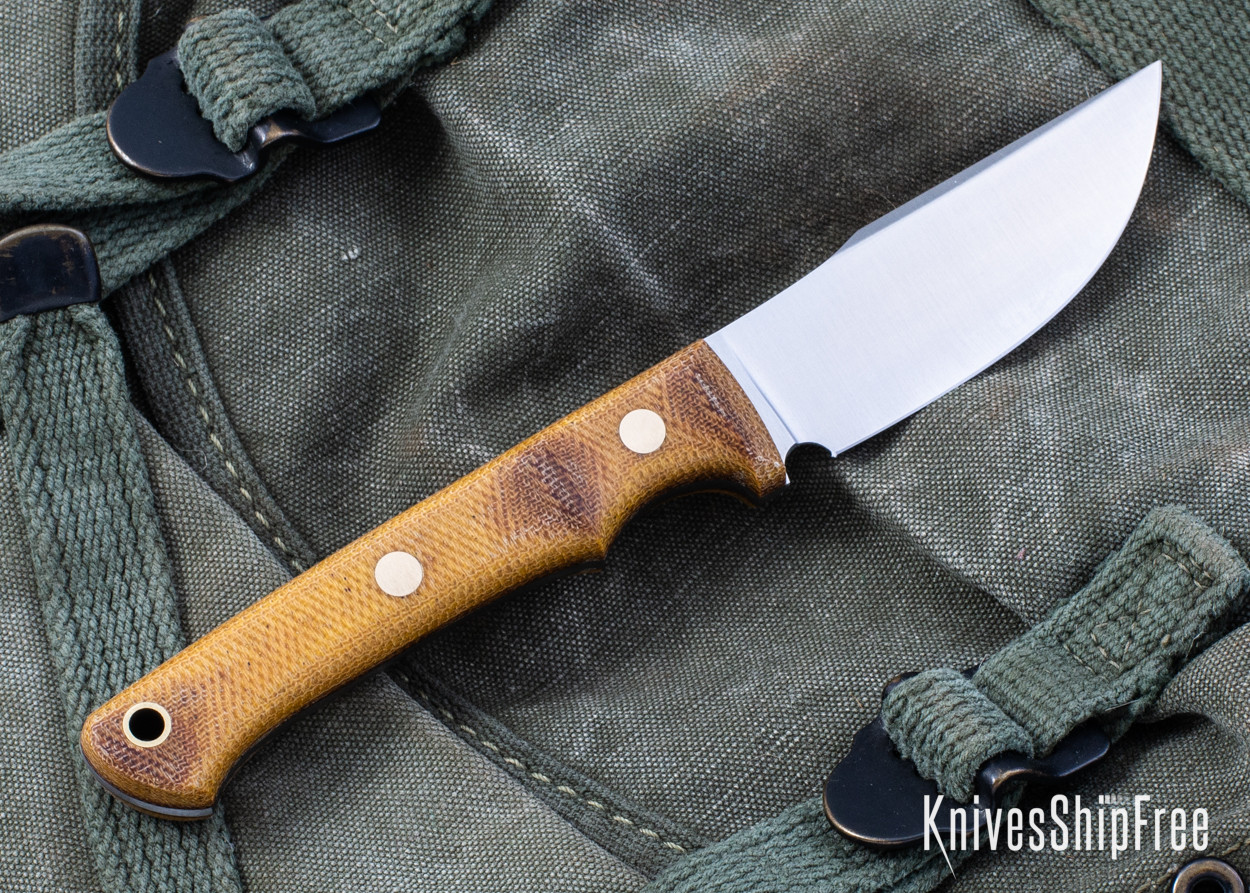 Lishen Knives: Little Lovecraft - Natural Canvas Micarta - Matte
