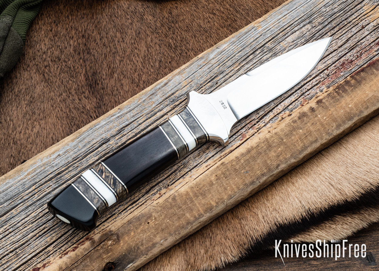 K*読様 AMERIVINTAGE 2WAYCONSTRUCTIVERIBBON Alan Warren Custom Knives:#2652 Boot Knife - African Blackwood