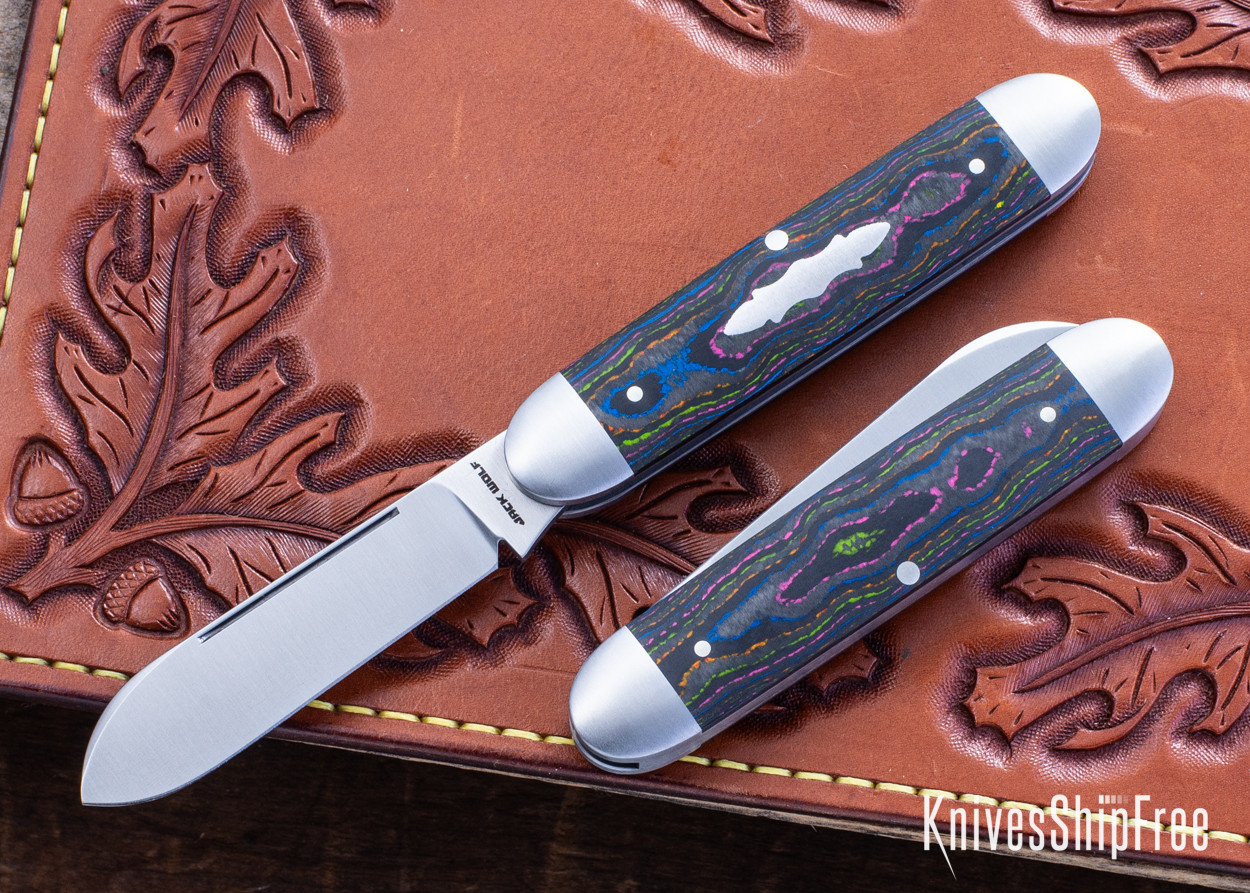 Jack Wolf Knives: Equal End - Gateway Series - CamoCarbon 80s - 14C28N