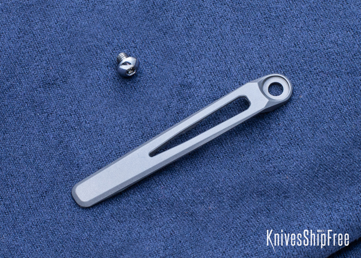 Chris Reeve Knives: MIM Pocket Clip - 6Al4V Titanium - Glass Blasted