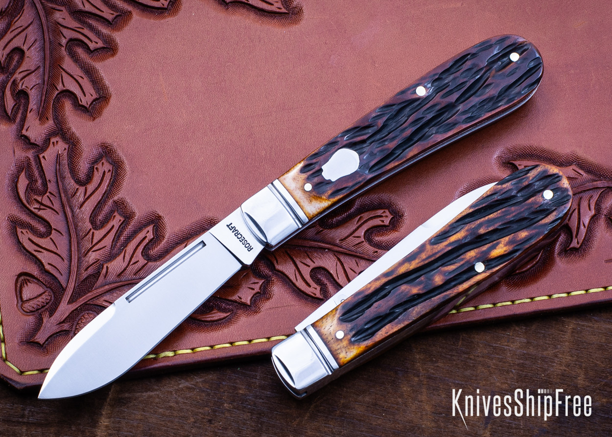 RoseCraft Blades: Nolichucky Jack - Dapper Jigged Bone - D2 Tool Steel