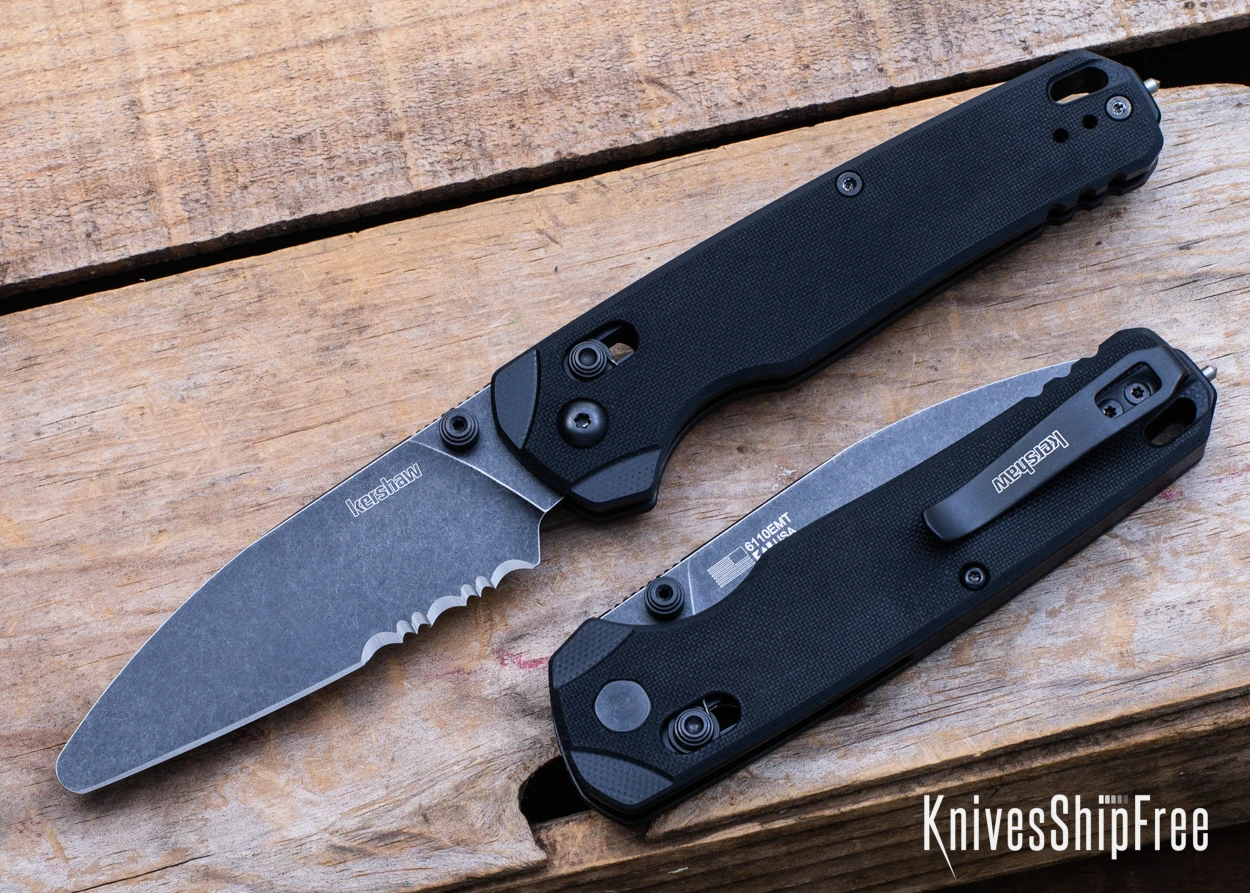 Kershaw Knives: Bel Air XL EMT - DuraLock - KVT Bearings - Black G 