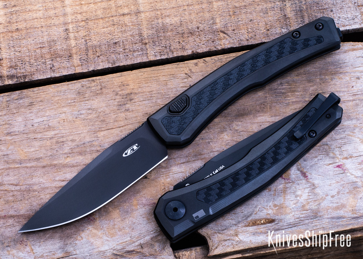Zero Tolerance: 0556BLK Push-Button Automatic - Titanium - Carbon