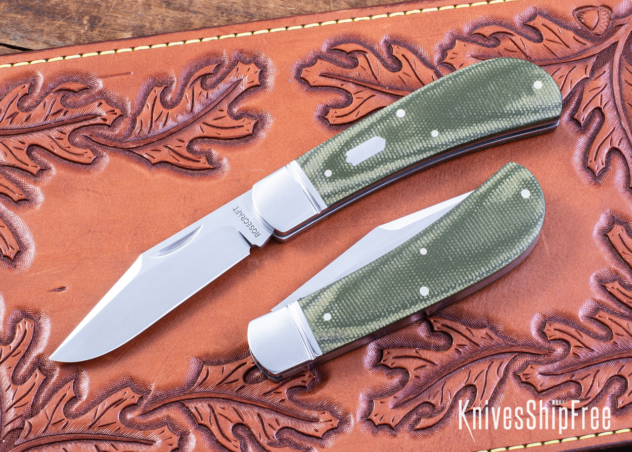 Lindner グリーンロカイユ パーティートレー　 手付き39cm RoseCraft Hatchie River Jack Light Green Micarta RCT033-LGM