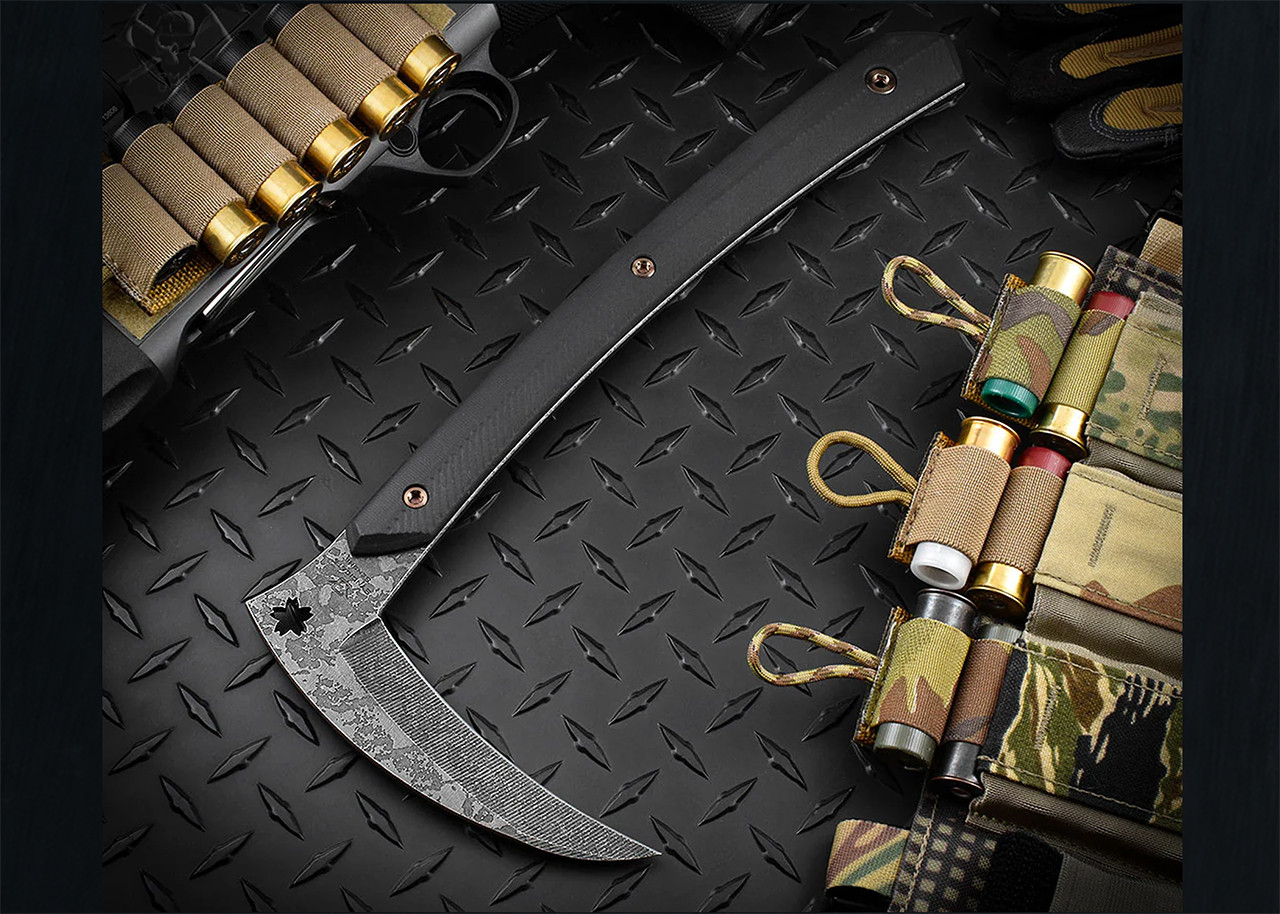 RMJ Tactical: 3V Syndicate Senshi - Black G-10 - Acid Etched
