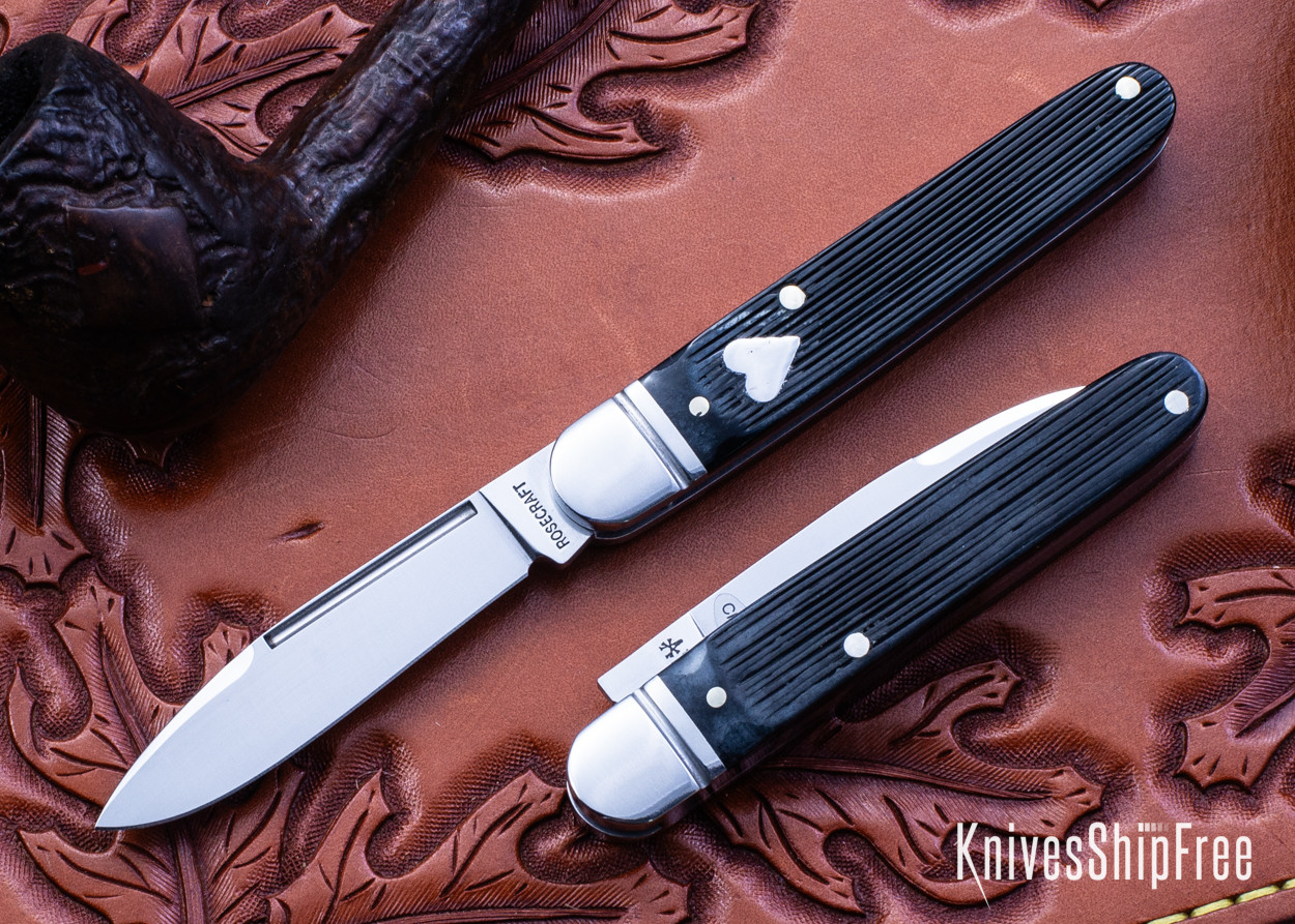 RoseCraft Blades: Tuckahoe Jack - Smoke Gray Barnboard Jigged Bone