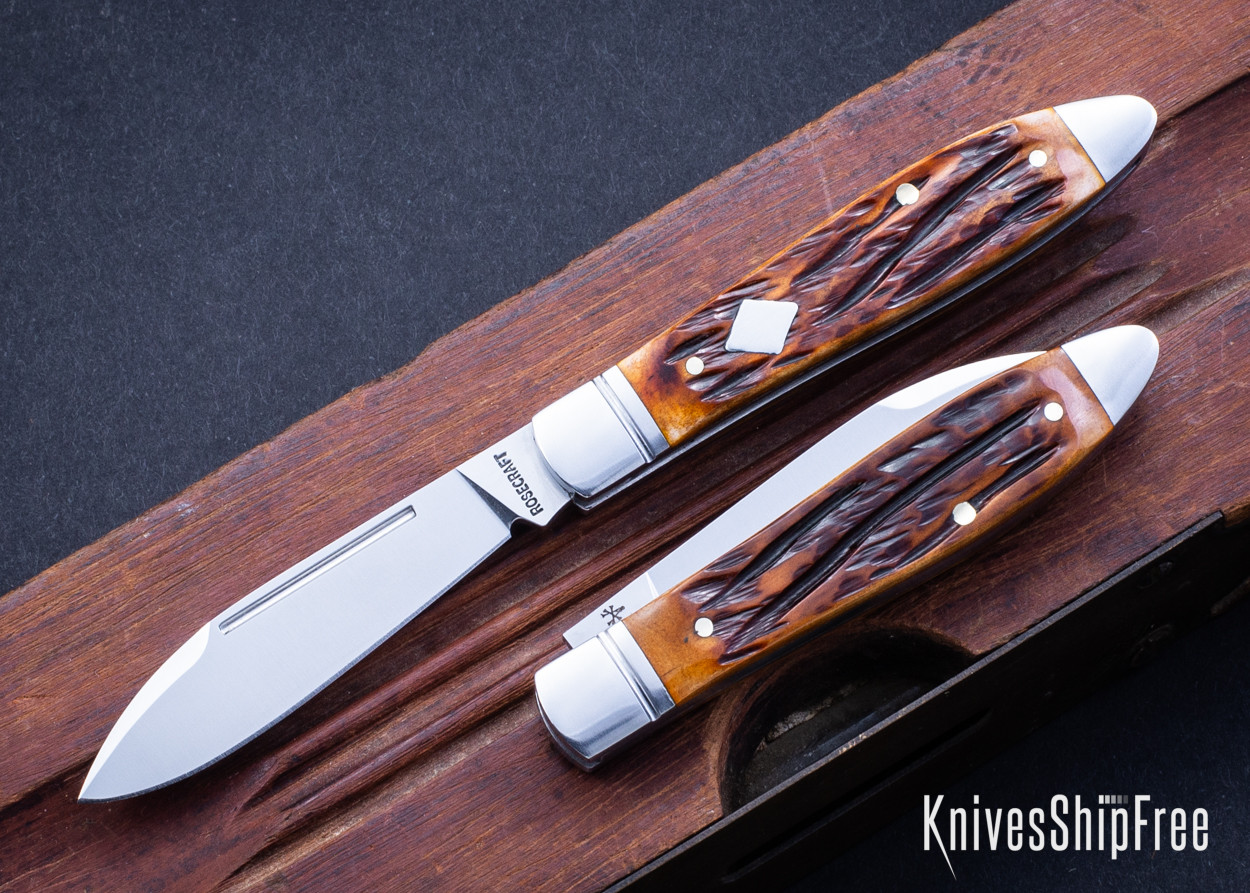 RoseCraft Blades: Tanasi Lake Tear Drop - 14C28N - Dapper Jigged Bone