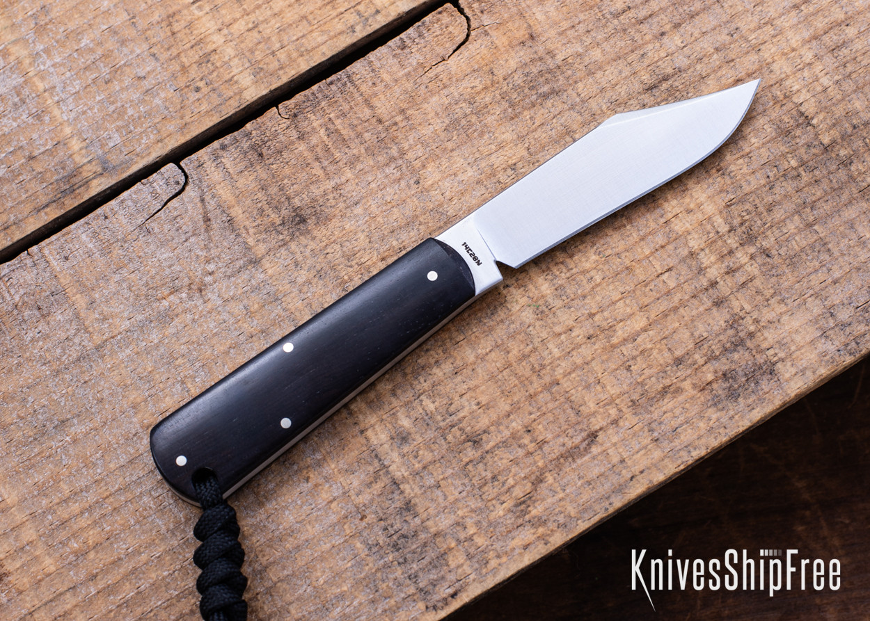 Jack Wolf Knives: Gateway FIXedc - Ebony Wood - 14C28N - Satin