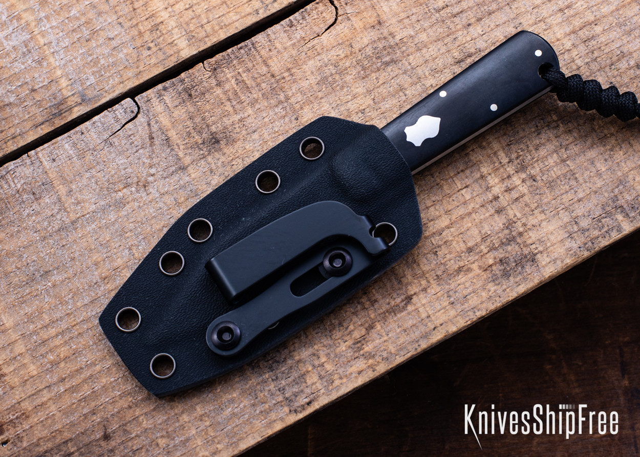Jack Wolf Knives: Gateway FIXedc - Ebony Wood - 14C28N - Satin