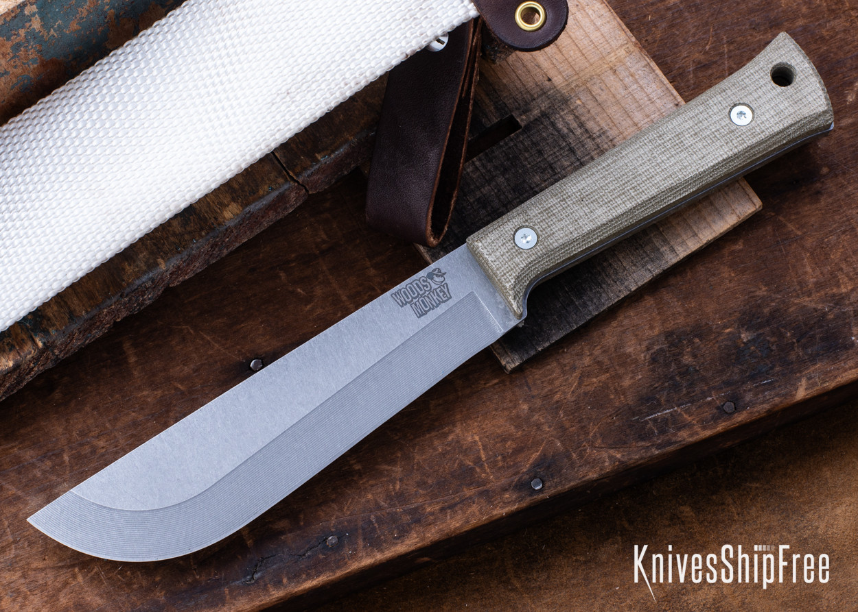 kumacraft『森林木杢』 L.T. Wright Knives: Woods Monkey Half/Chete - Green Micarta