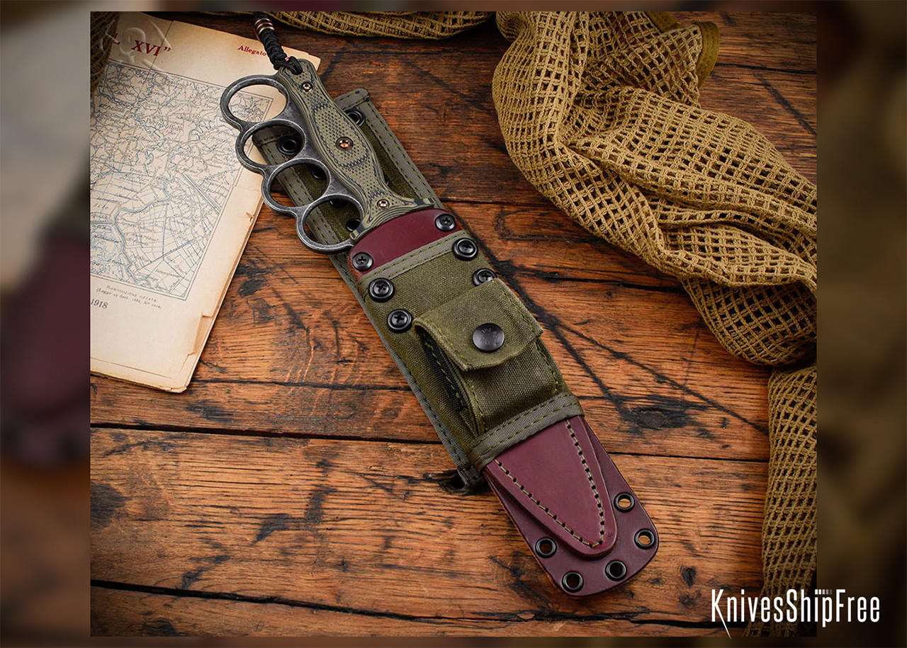 RMJ Tactical: Trench Raider - Dirty Olive G-10 - CPM-3V - Acid