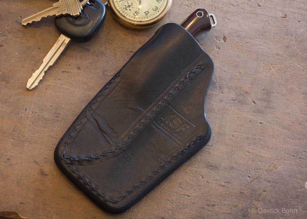 KSF Pocono Leather Fixed Blade Pocket Sheath w/ Flashlight Pocket