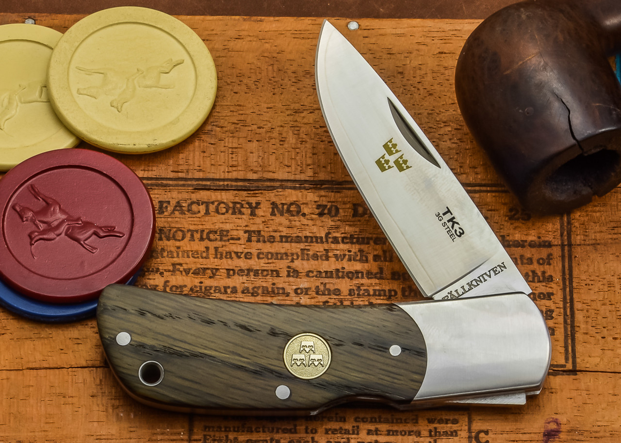 Fallkniven: TK3 - Tre Kronor Folder - Oak - 3G Steel - KnivesShipFree