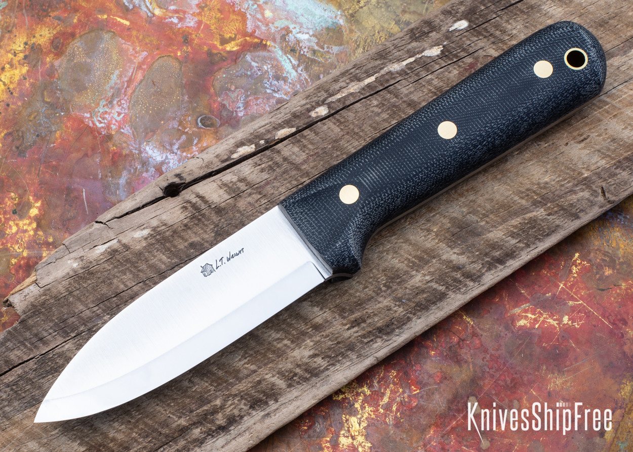 L.T. Wright Knives: Genesis - Bead Blasted Black Micarta - Scandi
