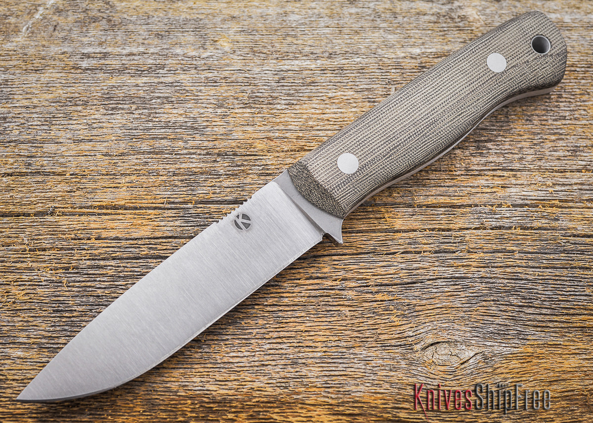 Dan Koster Knives: BushMaster Knife CPM 3V - Green Canvas Micarta