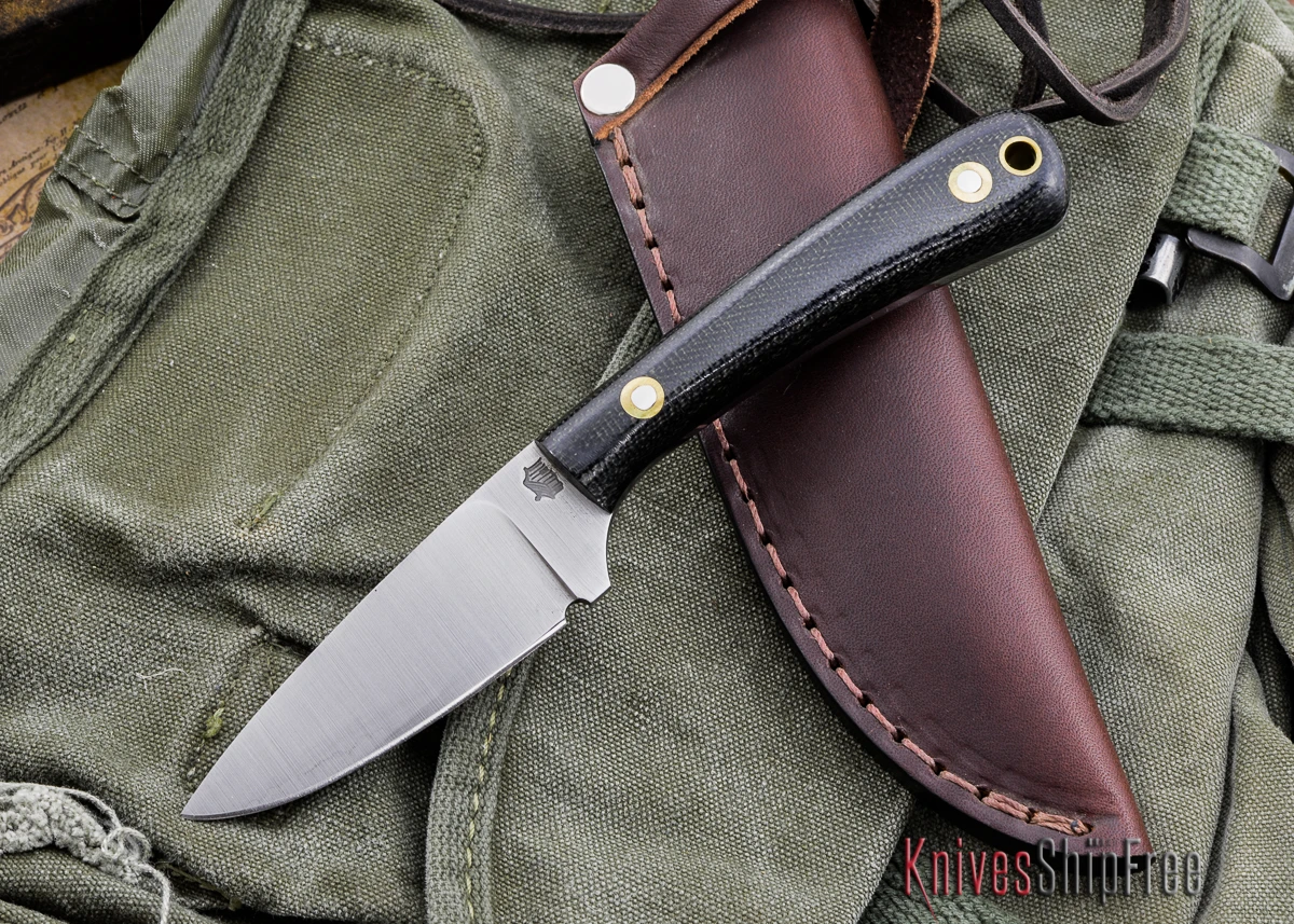 L.T. Wright Knives: Small Work Horse - Black Micarta - D2 Steel 