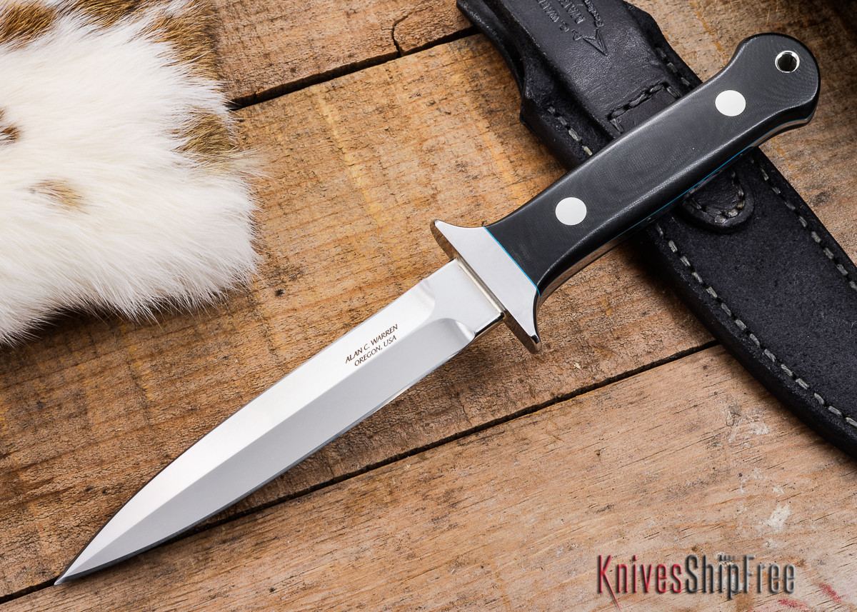 Alan Warren: Loveless Dagger - Black Micarta - Baby Blue Liners
