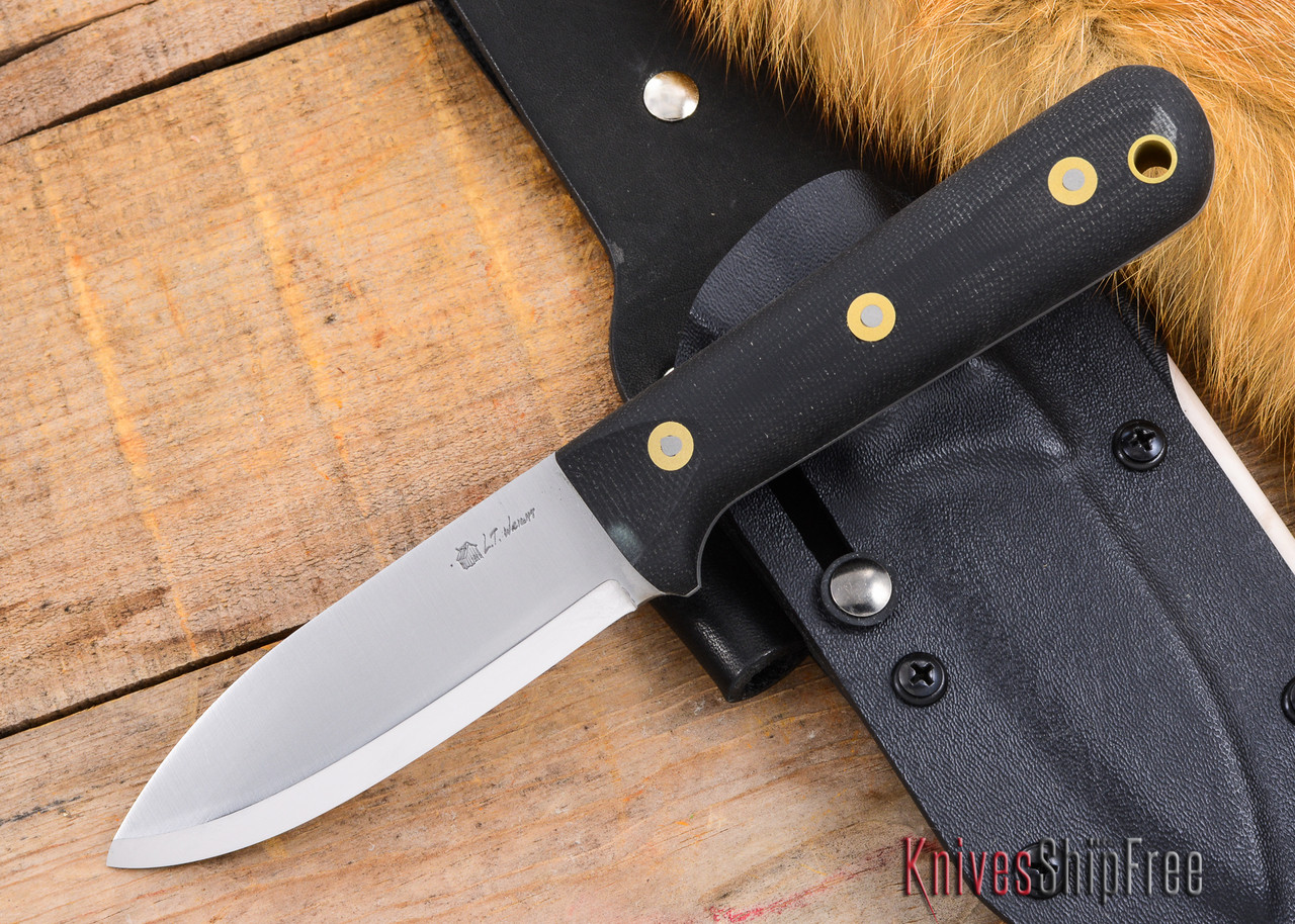 L.T. Wright Knives: Genesis DWX - Bead Blasted Black Micarta