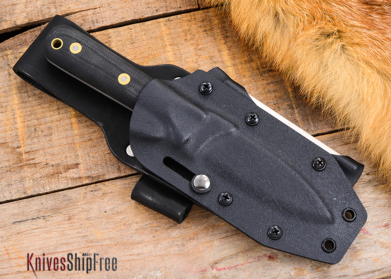 L.T. Wright Knives: Genesis DWX - Bead Blasted Black Micarta