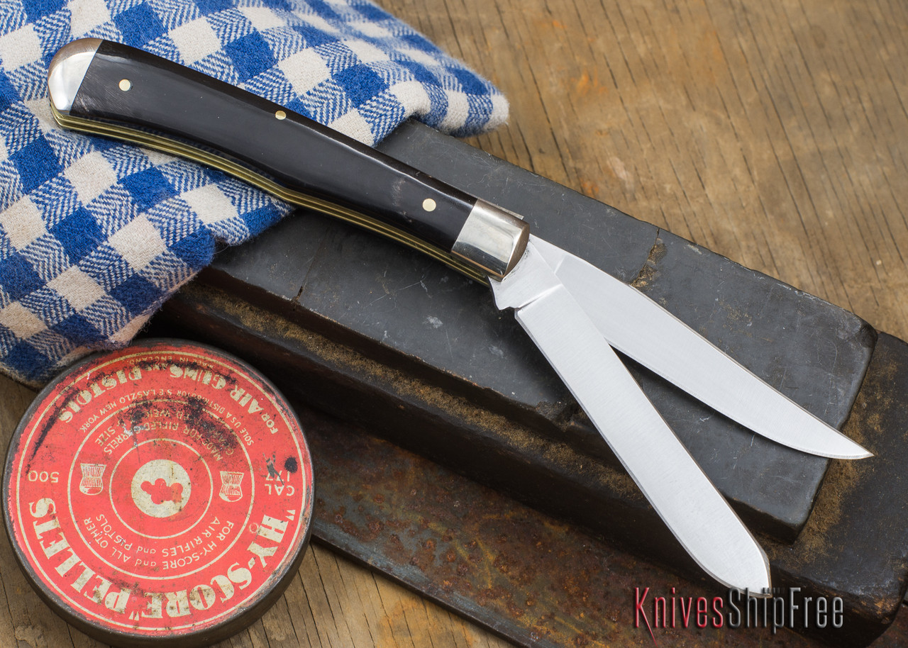 シャドークイーン　19kg su Queen Cutlery: #19 - Large Trapper - Feathered Buffalo Horn - 030616